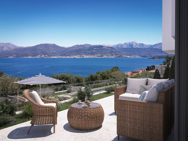 Tivat, Krašići – Duplex dvosoban apartman  111. 2m2  sa otvorenim pogledom na more u novom kompleksu