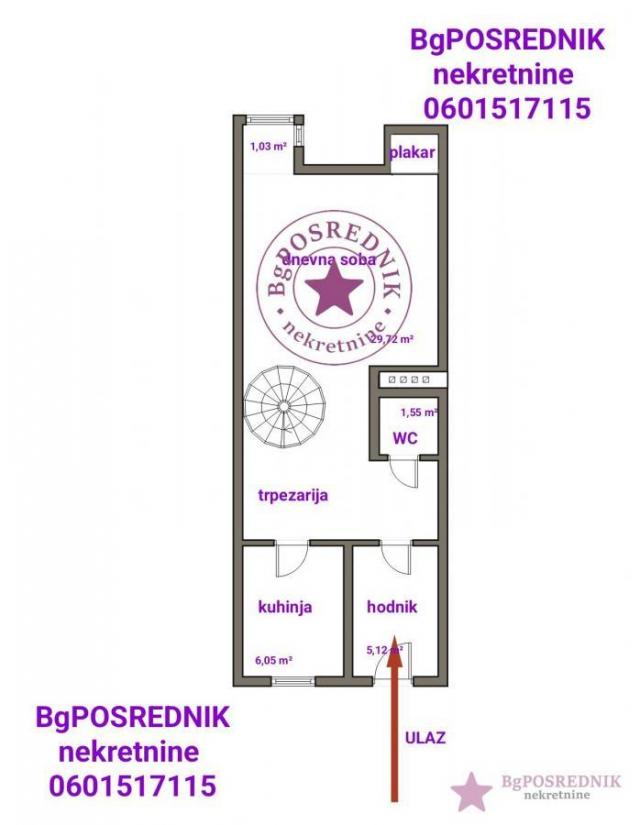 Savski venac, Savski trg, Lička, 80m2
