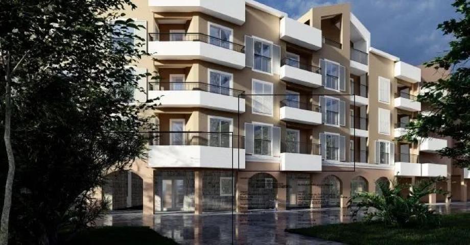 Jednosoban stan 55m² sa dodatnom galerijom 13 m² u novom stambeno poslovnoj zgradi-Budva, Adok