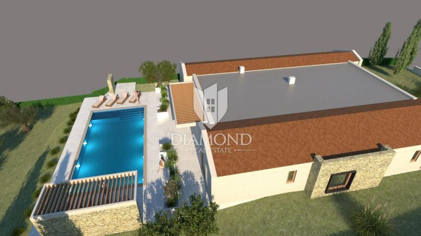 Ein modernes Haus mit Swimmingpool im Bau – in der Nähe von Labin, Istrien