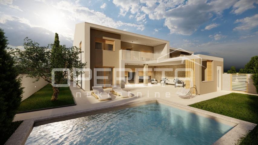 Istra, Vodnjan, završena duplex vila sa bazenom, novogradnja