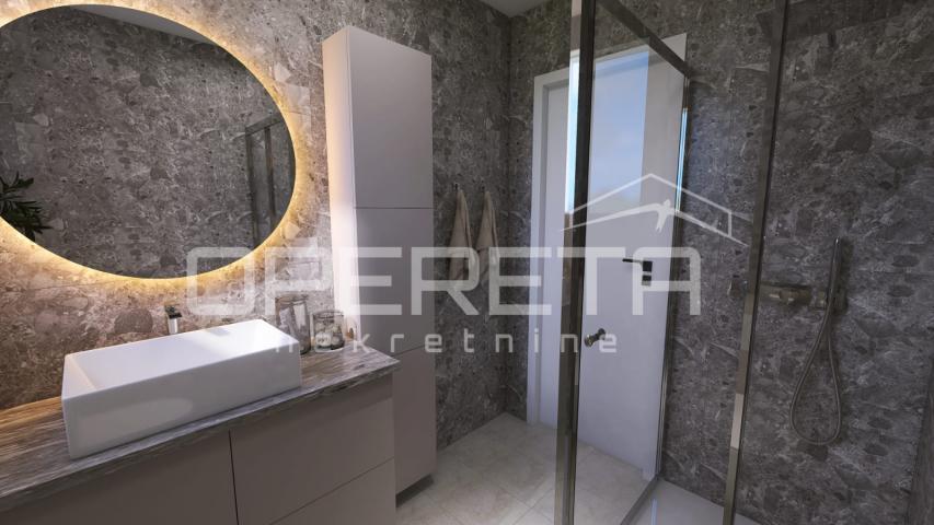 Novogradnja, trosoban stan s bazenom, prizemlje, 110 m2, vrt, Mandre, Pag