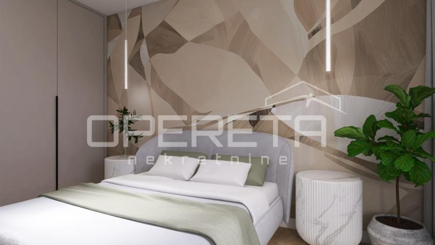 Novogradnja, trosoban stan s bazenom, prizemlje, 110 m2, vrt, Mandre, Pag