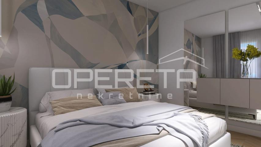 Novogradnja, trosoban stan s bazenom, prizemlje, 110 m2, vrt, Mandre, Pag