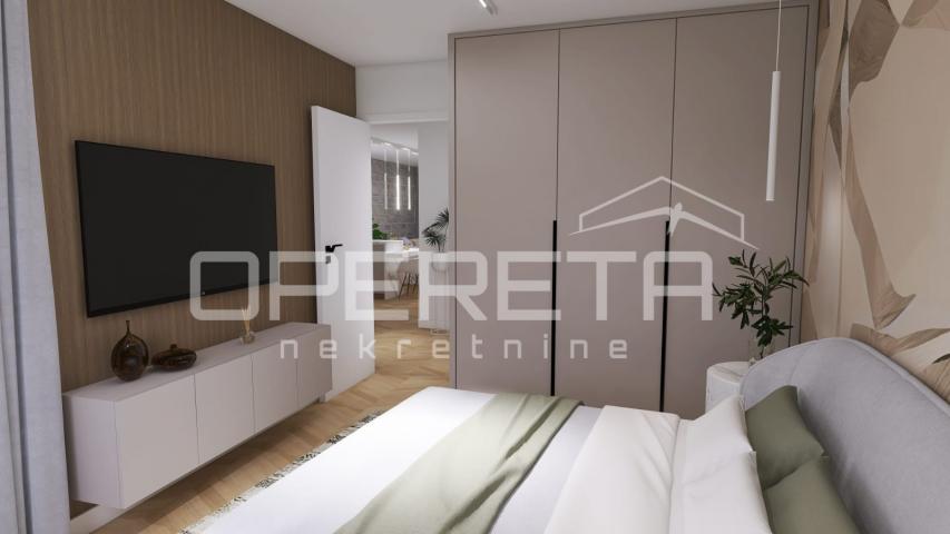 Novogradnja, trosoban stan s bazenom, prizemlje, 110 m2, vrt, Mandre, Pag
