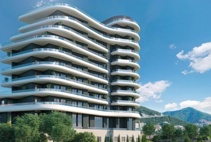 Jednosoban stan 69m2 sa pogledom na more, u novom ekskluzivnom kompleksu, na prvoj liniji mora, Beci