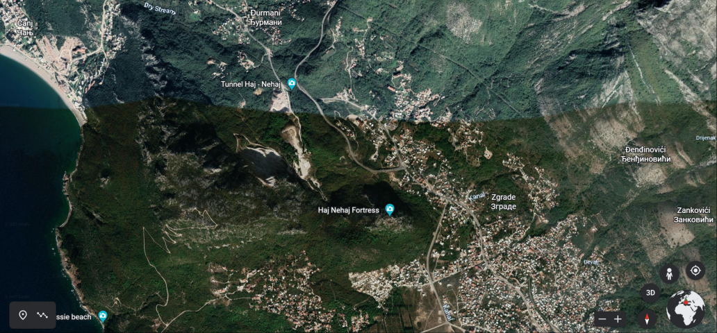Urbanizovan plac 2544m2 iznad magistralnog puta Sutomore-Čanj, opština Bar. 