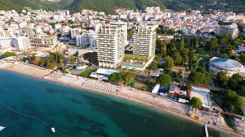 Ekskluzivan jednosoban stan 50.57m² u novom prestižnom kompleksu na prvoj liniji mora, Budva