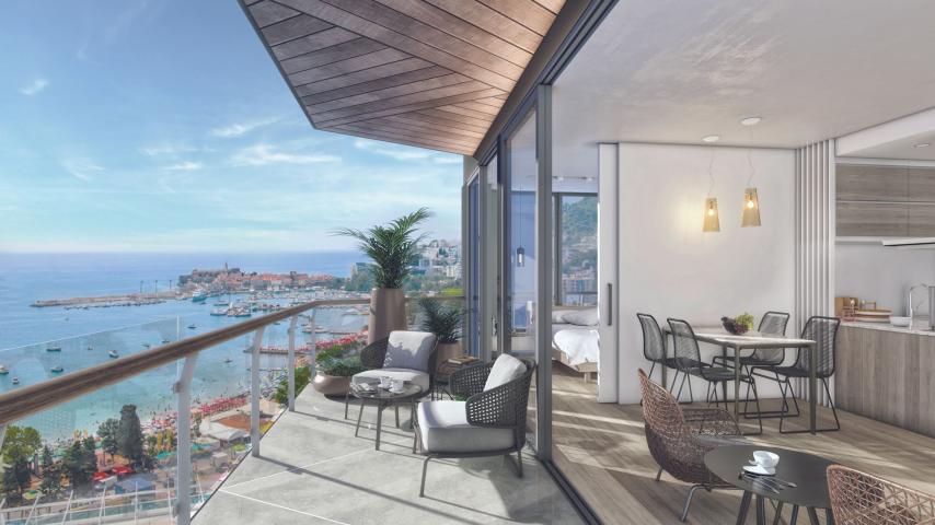 Ekskluzivan jednosoban stan 50.57m² u novom prestižnom kompleksu na prvoj liniji mora, Budva