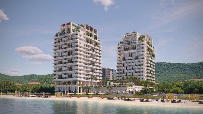 Ekskluzivan jednosoban stan 50.57m² u novom prestižnom kompleksu na prvoj liniji mora, Budva