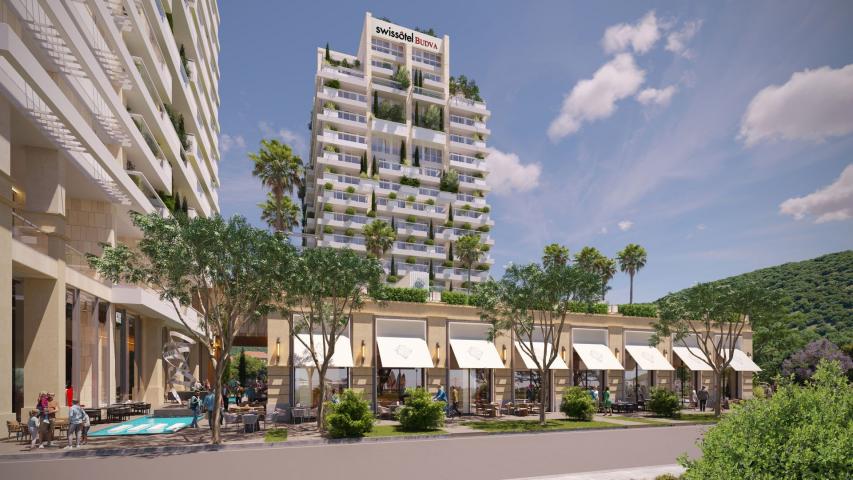 Ekskluzivan jednosoban stan 57.4 m² u novom prestižnom kompleksu na prvoj liniji mora, Budva