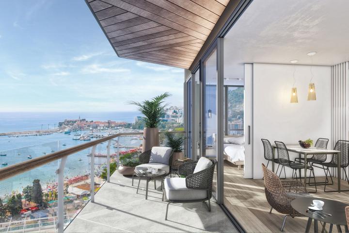 Ekskluzivan trosoban stan 93.13 m² u novom prestižnom kompleksu na prvoj liniji mora, Budva