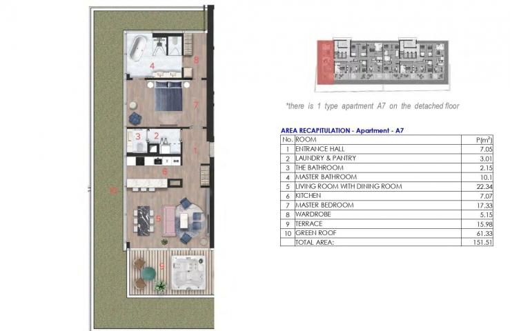 Dvosoban stan 134.55m2 u novom Hotelsko apartmanskom kompleksu na prvoj liniji do mora u Budvi