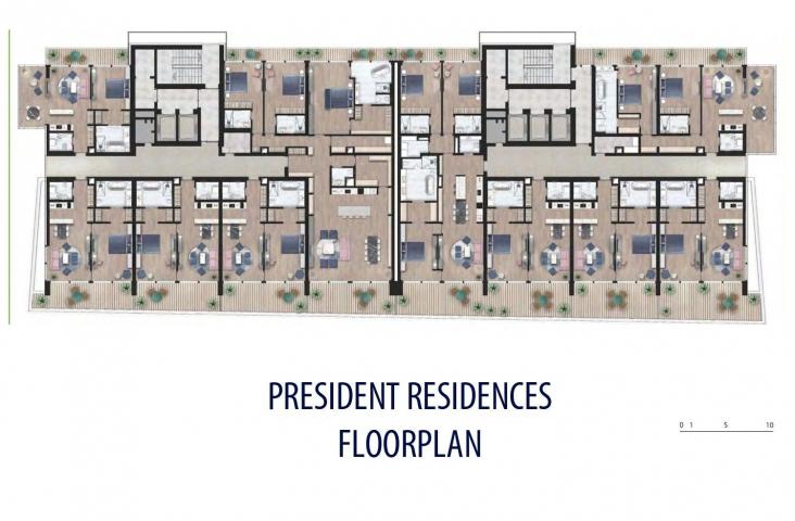 Trosoban stan 246.27m2 sa pogledom na more i grad u novom Hotelsko apartmanskom kompleksu na prvoj l