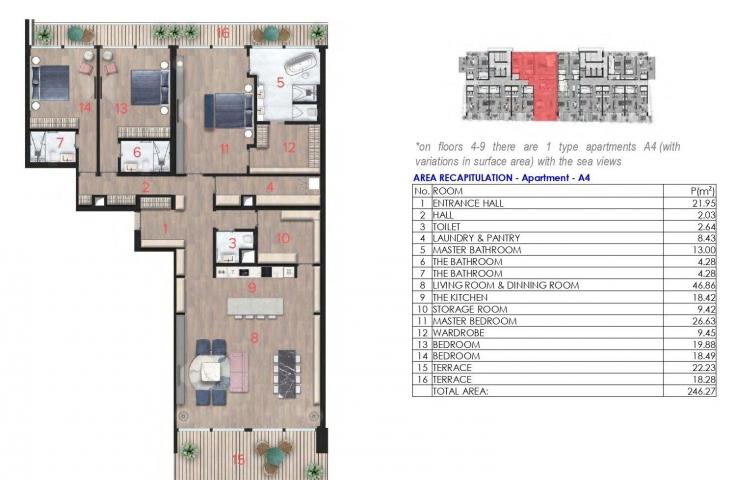 Jednosoban stan 88m2 sa pogledom na more u novom Hotelsko apartmanskom kompleksu na prvoj liniji do 