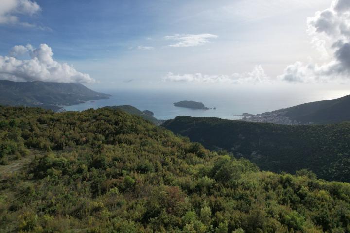 Plac 4000m2 sa Pogledom na Budvansku Rivijeru u Lapcicima