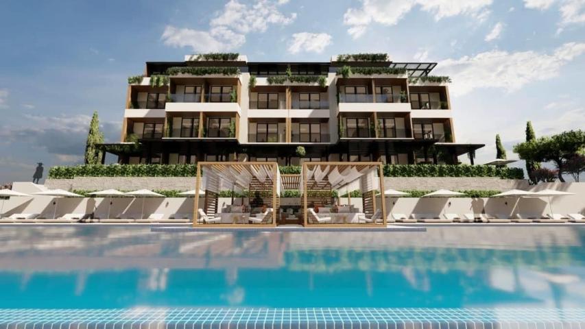 Dvosoban stan 98m2 u novom stambenom kompleksu sa bazenom-Kumbor, Herceg Novi
