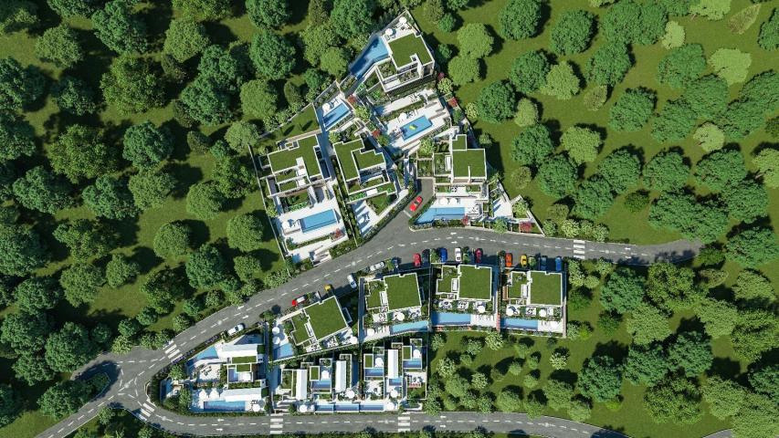 Luksuzna townhouse vila u novom kompleksu u Tivtu, Donja Lastva, sa pogledom na more, privatnim baze