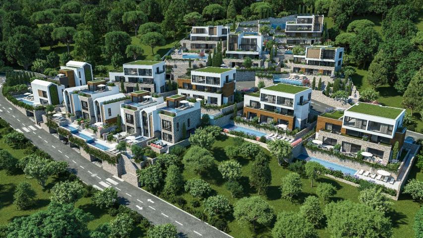 Luksuzna vila u novom kompleksu u Tivtu, Donja Lastva, sa pogledom na more, privatnim bazenom i podz