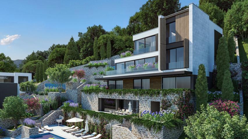 Luksuzna vila 736m2 u novom kompleksu u Tivtu, Donja Lastva, sa pogledom na more, privatnim bazenom 