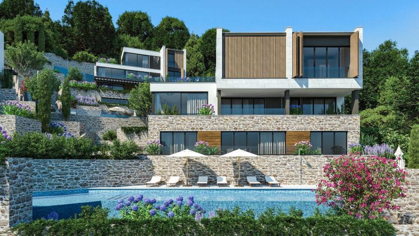 Luksuzna vila 560m2 u novom kompleksu u Tivtu, Donja Lastva, sa pogledom na more, privatnim bazenom 