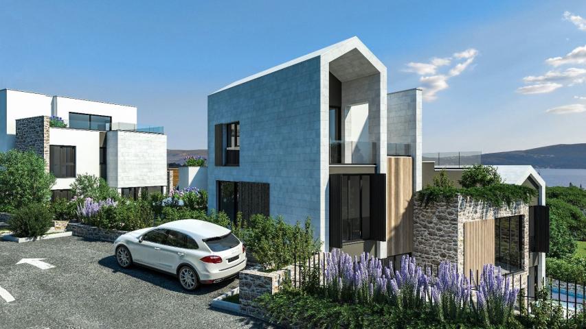 Luksuzna vila 560m2 u novom kompleksu u Tivtu, Donja Lastva, sa pogledom na more, privatnim bazenom 