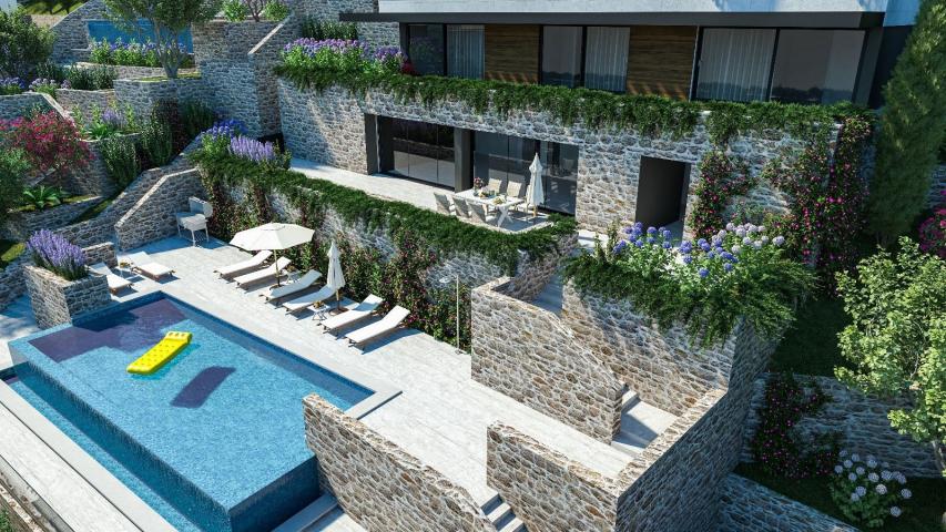 Luksuzna vila 560m2 u novom kompleksu u Tivtu, Donja Lastva, sa pogledom na more, privatnim bazenom 