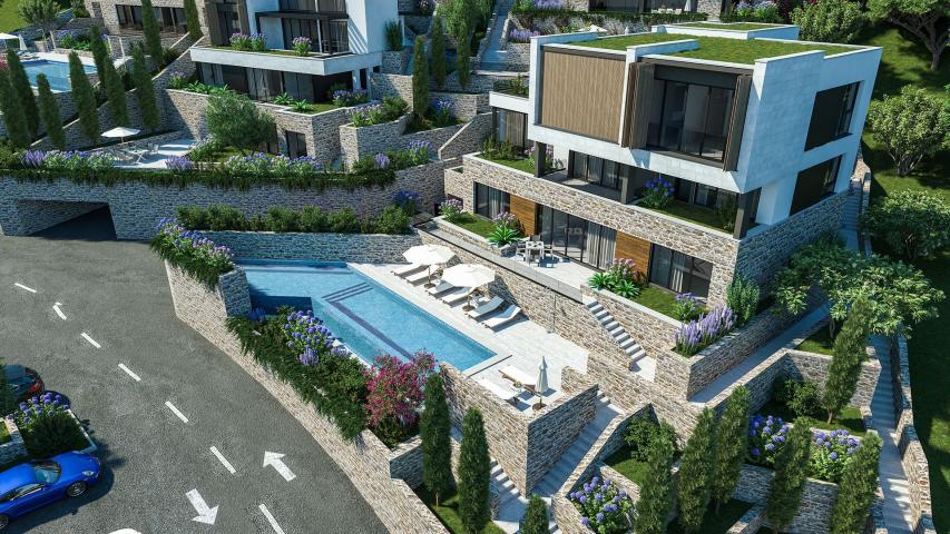 Luksuzna vila 560m2 u novom kompleksu u Tivtu, Donja Lastva, sa pogledom na more, privatnim bazenom 