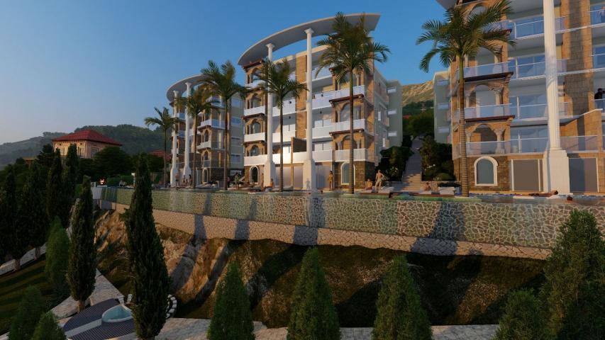 Prodaja kompleksa u izgradnji sa bazenom i panoramskim pogledom u Markovićima, Budva - 3600m²