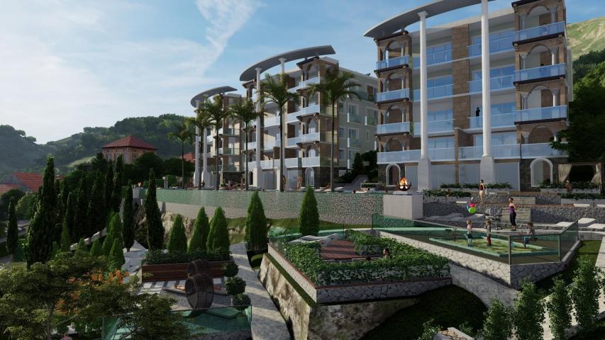 Prodaja kompleksa u izgradnji sa bazenom i panoramskim pogledom u Markovićima, Budva - 3600m²