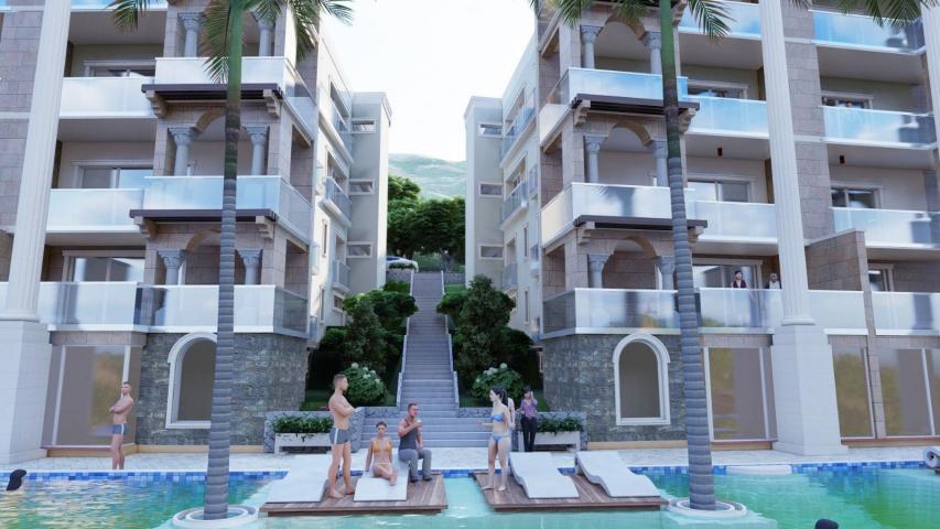 Prodaja kompleksa u izgradnji sa bazenom i panoramskim pogledom u Markovićima, Budva - 3600m²