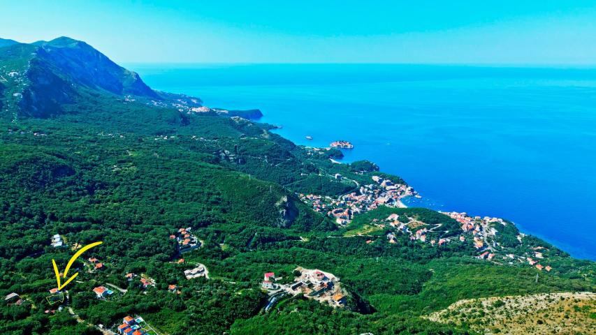 Urbanizovano zemljište 608m² sa panoramskim pogledom na more u Kuljačama, Budva