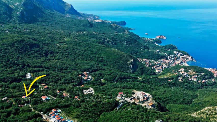 Urbanizovano zemljište 608m² sa panoramskim pogledom na more u Kuljačama, Budva