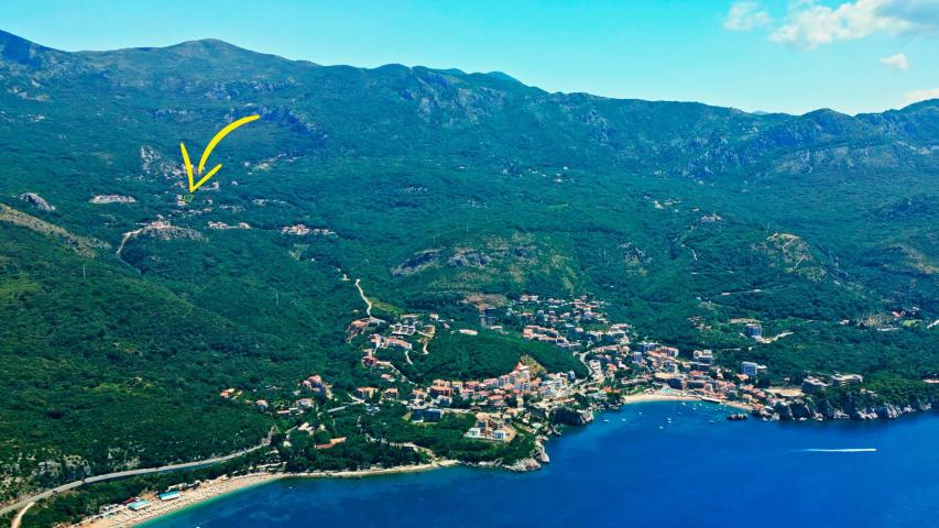 Urbanizovano zemljište 608m² sa panoramskim pogledom na more u Kuljačama, Budva