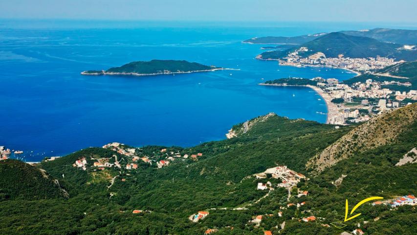 Urbanizovano zemljište 608m² sa panoramskim pogledom na more u Kuljačama, Budva