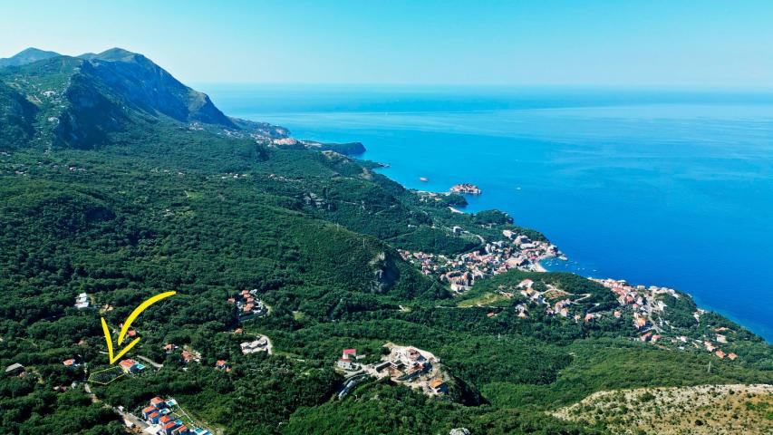 Urbanizovano zemljište 802m² sa panoramskim pogledom na more u Kuljačama, Budva