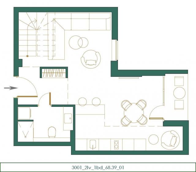 Studio apartman 30m2 u novom stambenom kompleksu u izgradnji, Kolasin