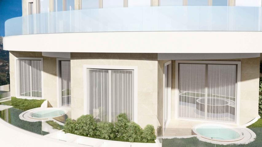 Trosoban stan 113m2 u novom kompleksu sa bazenom, SPA i pogledom na more - BECICI