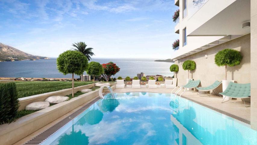 Trosoban stan 113m2 u novom kompleksu sa bazenom, SPA i pogledom na more - BECICI