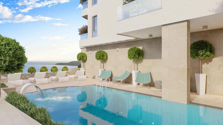 Trosoban stan 113m2 u novom kompleksu sa bazenom, SPA i pogledom na more - BECICI