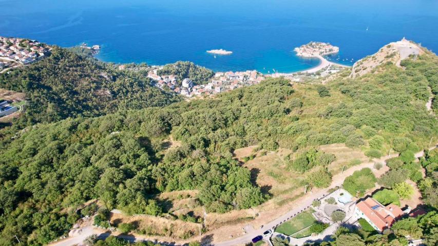 Urbanizovan plac 1250m2 sa panoramskim pogledom na more – Blizikuće, Budva