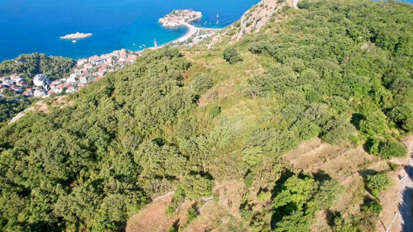 Urbanizovan plac 1250m2 sa panoramskim pogledom na more – Blizikuće, Budva