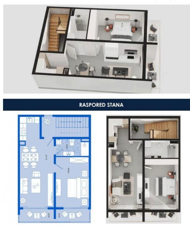 Jednosoban apartman 66.54m2 u novom kompleksu sa panoramskim pogledom na more – Tivat
