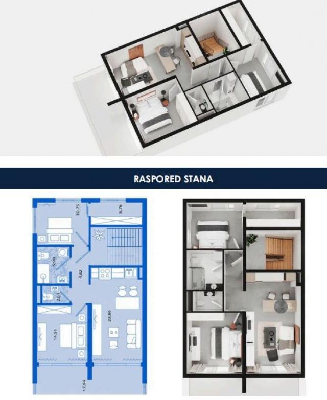 Dvosoban apartman 86.23m2 u novom kompleksu sa panoramskim pogledom na more – Tivat