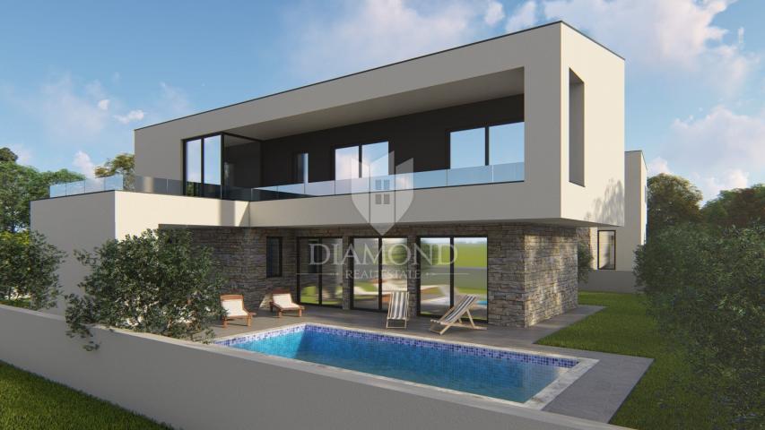 Pula, surroundings, luxury house with swimming pool