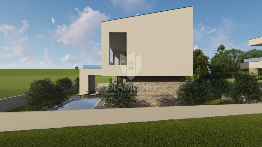 Pula, surroundings, luxury house with swimming pool