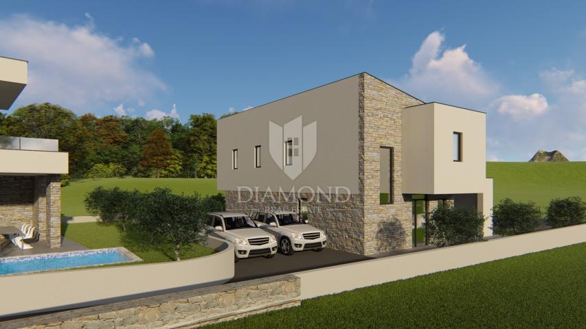 Pula, surroundings, luxury house with swimming pool
