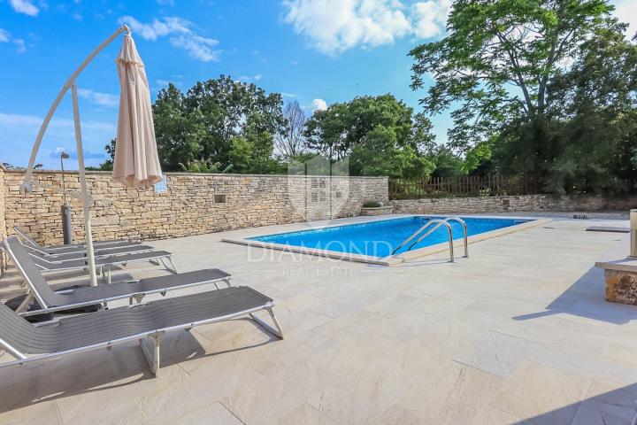 Žminj, stone house with a swimming pool and a spacious garden