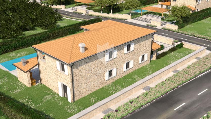 Poreč-Gebiet, Grundstück mit Projekt, Baugenehmigung und Meerblick!