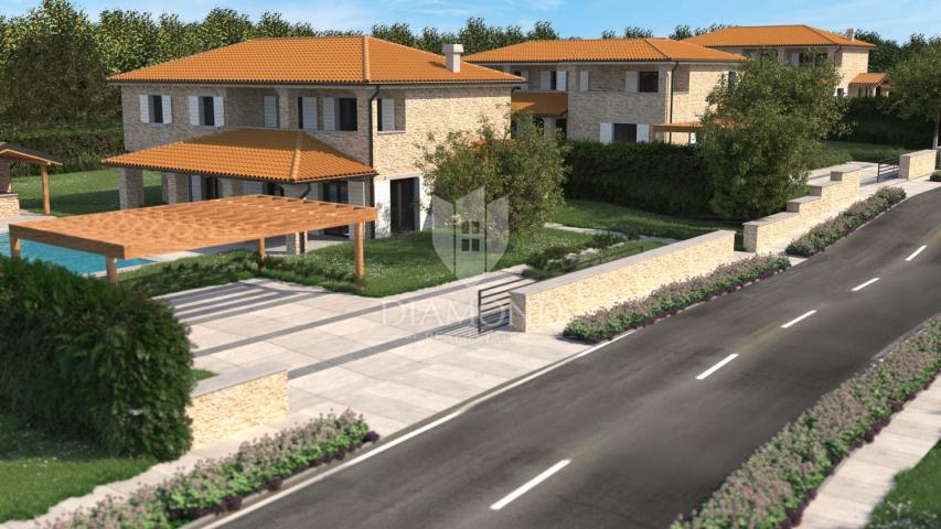Poreč okolica, idealno građevinsko zemljište sa projektom i pogled more!